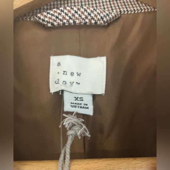 A New Day Womens Extra Small Business Long Sleeve Plaid 2-Button Blazer Jacket - Picture 6 of 8